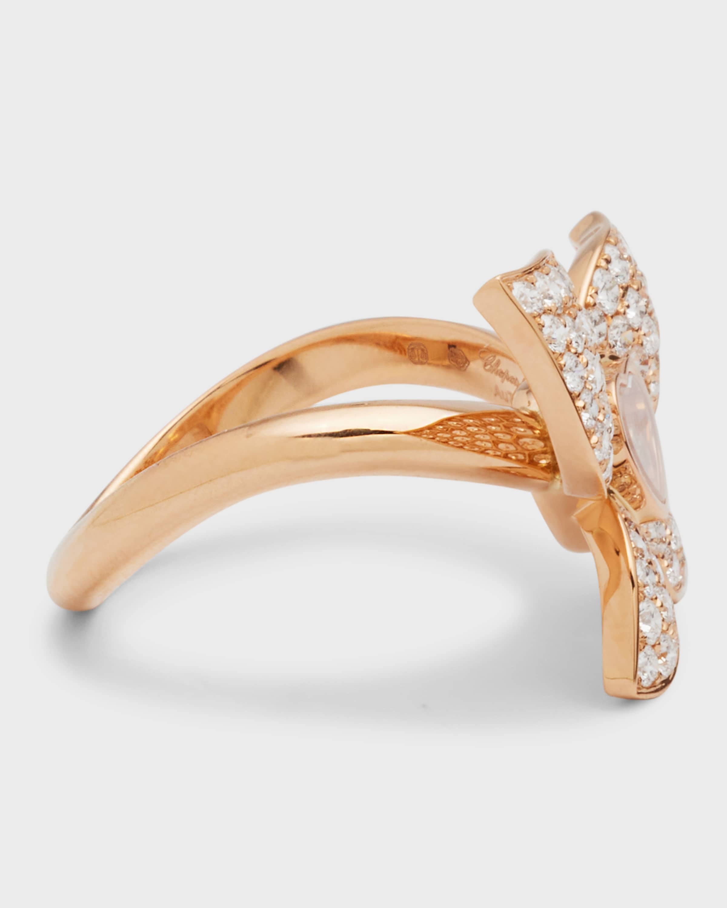 Happy Butterfly 18K Rose Gold Diamond Ring, EU 53 / US 6.25 - 3