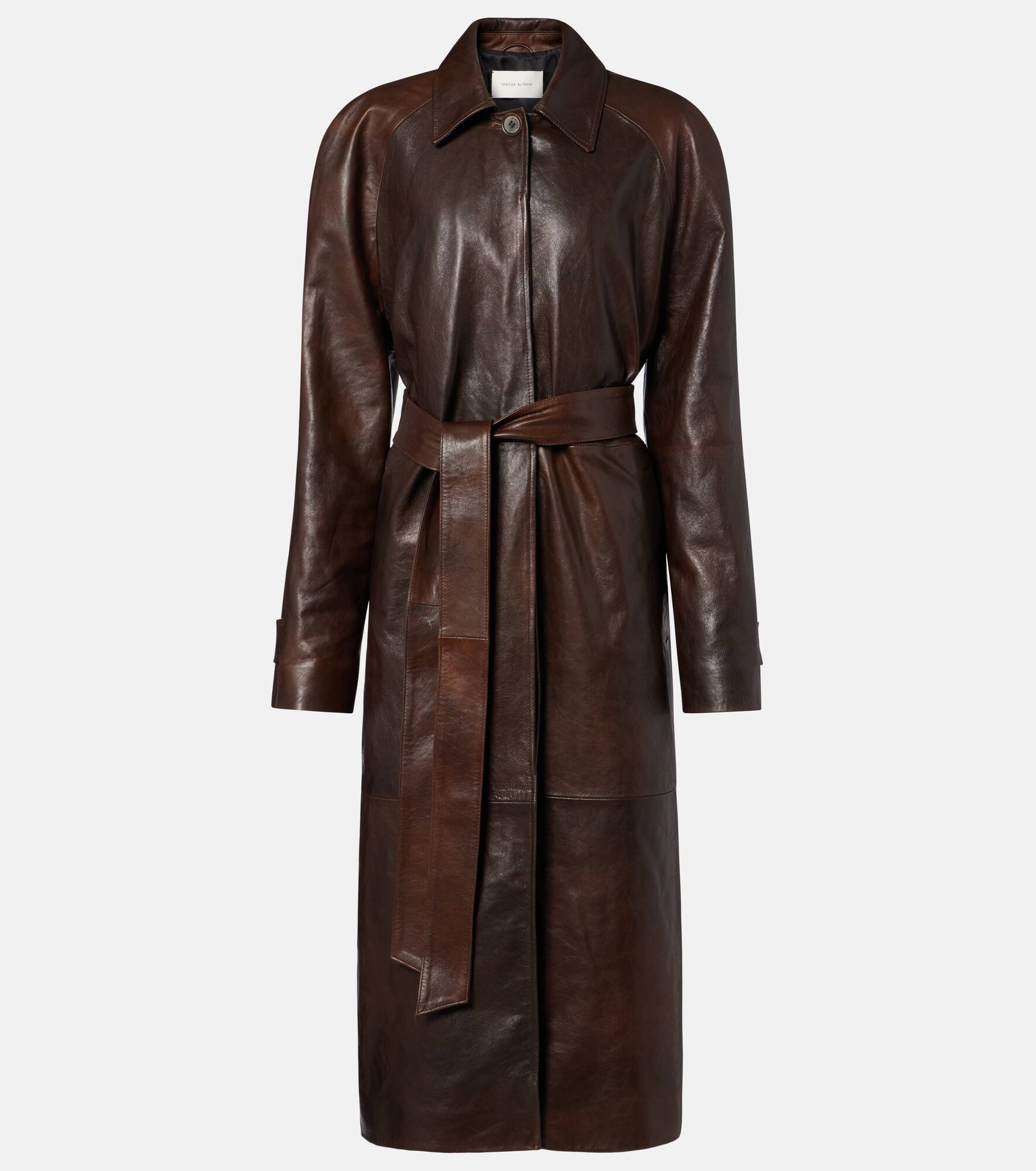 Leather wrap coat - 1