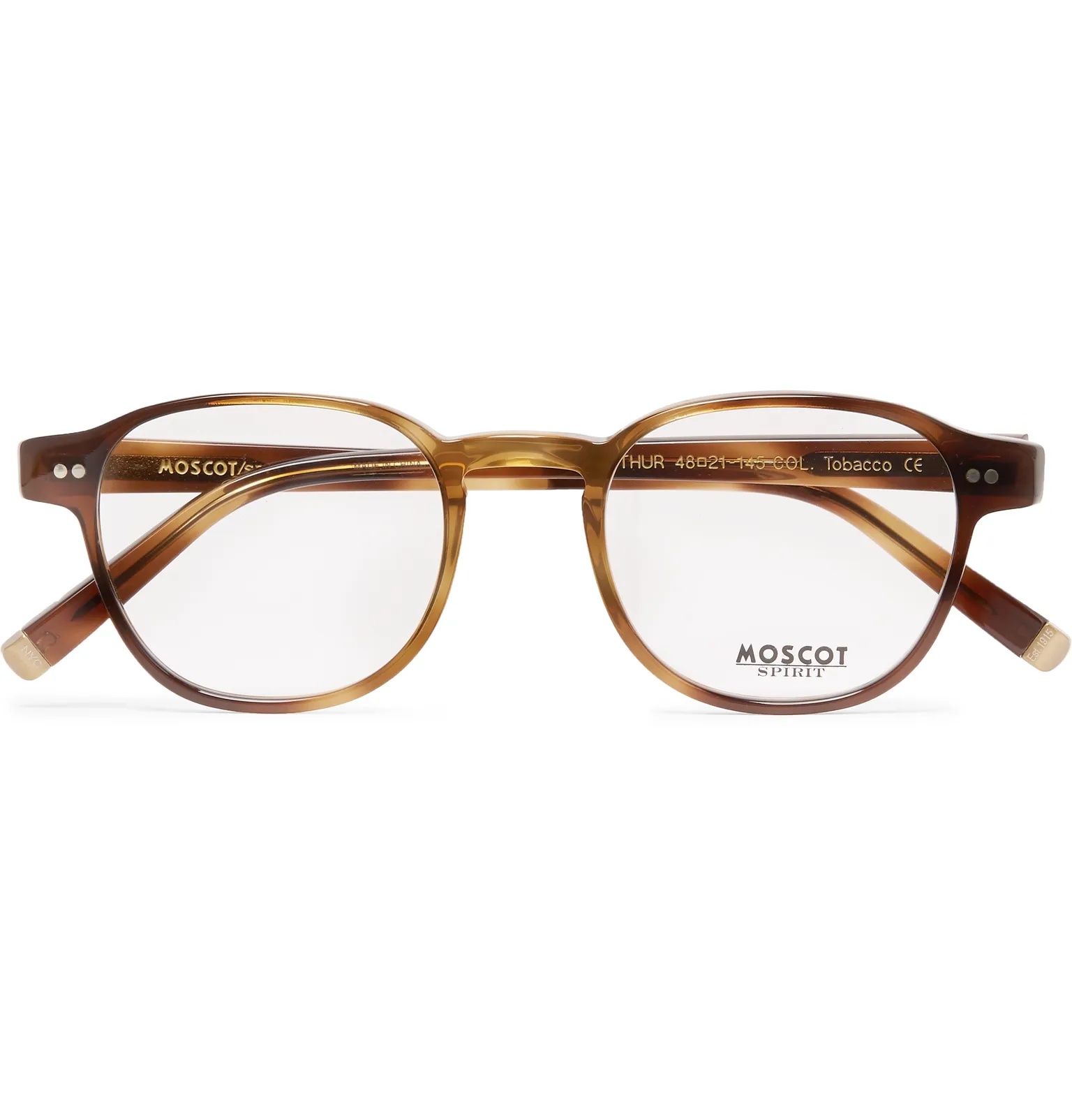 Arthur Round-Frame Tortoiseshell Acetate Optical Glasses with Clip-On UV Lenses - 5