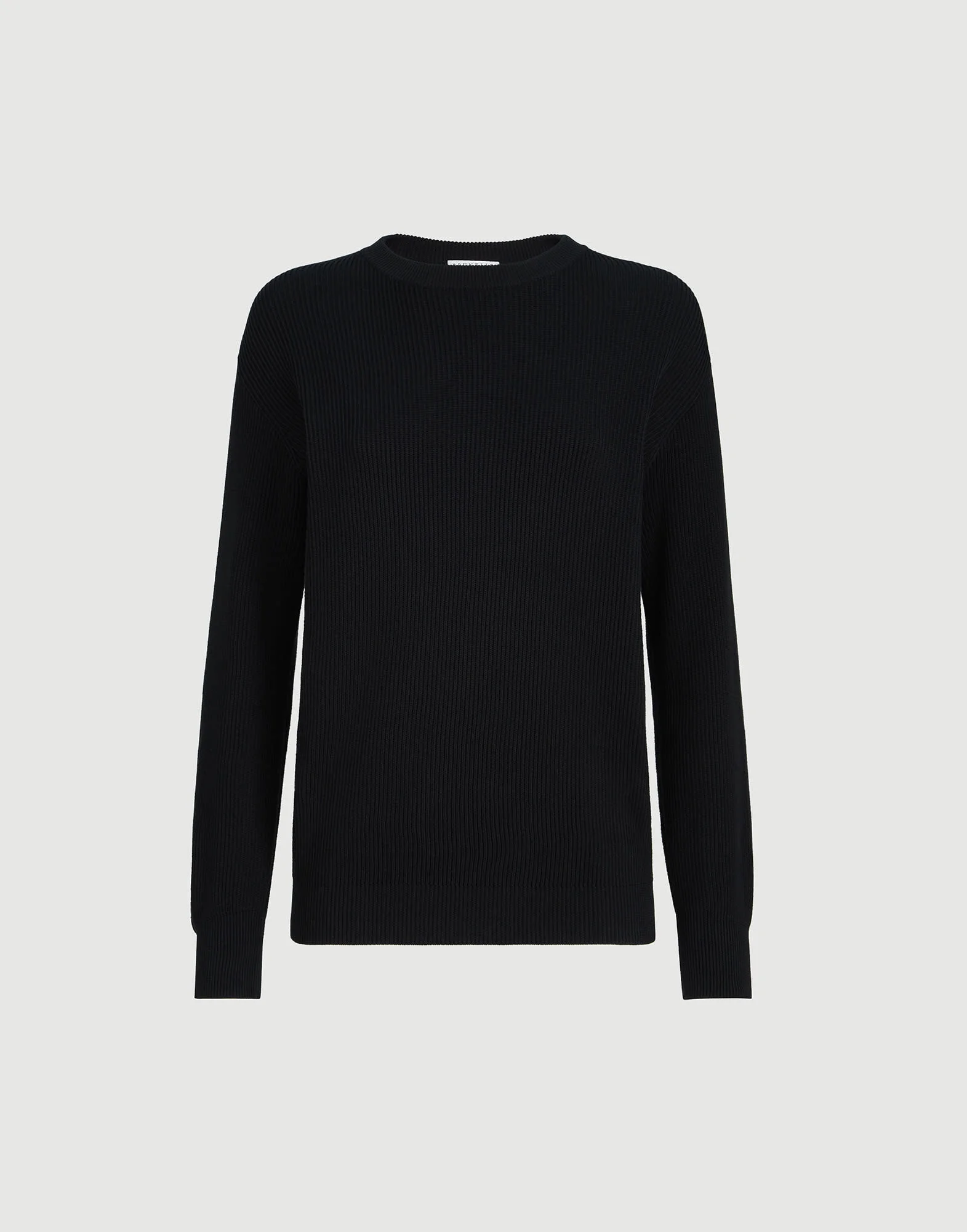 Cotton English rib sweater with monili - 1