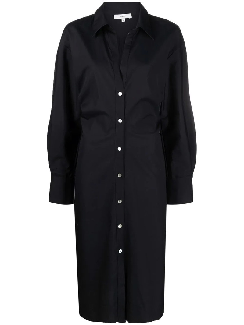 pointed-collar cotton shirt dress 1