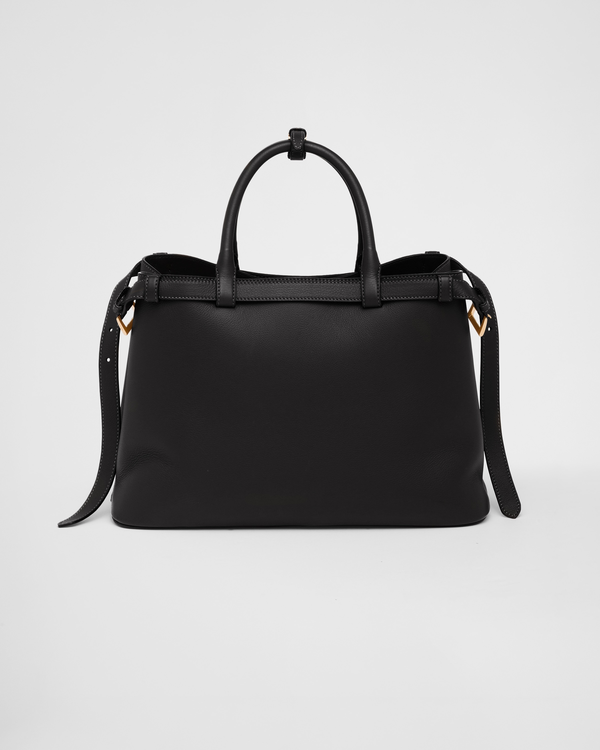 Prada Buckle medium leather handbag with double belt - 3