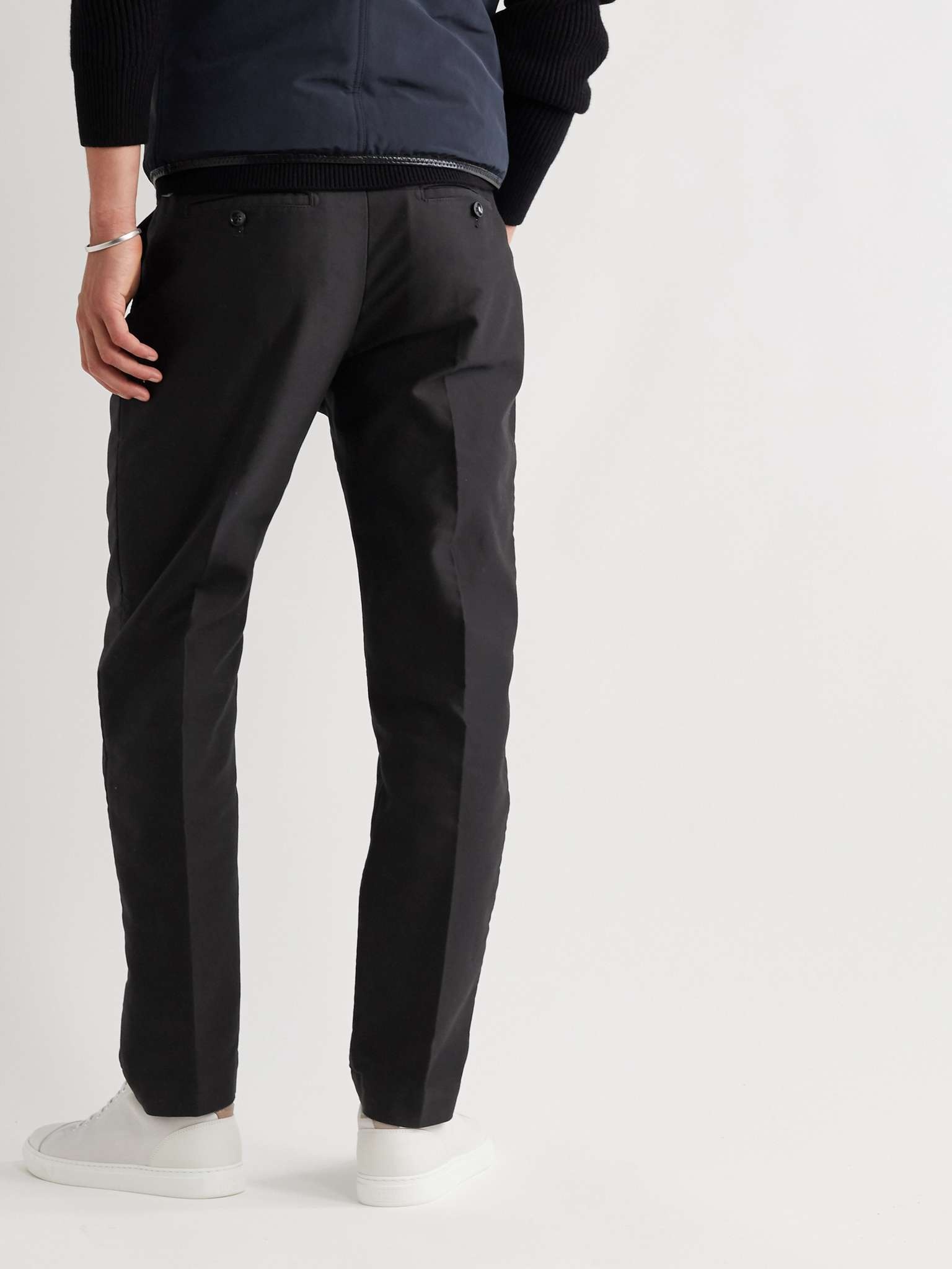 Tapered Cotton-Sateen Trousers - 4