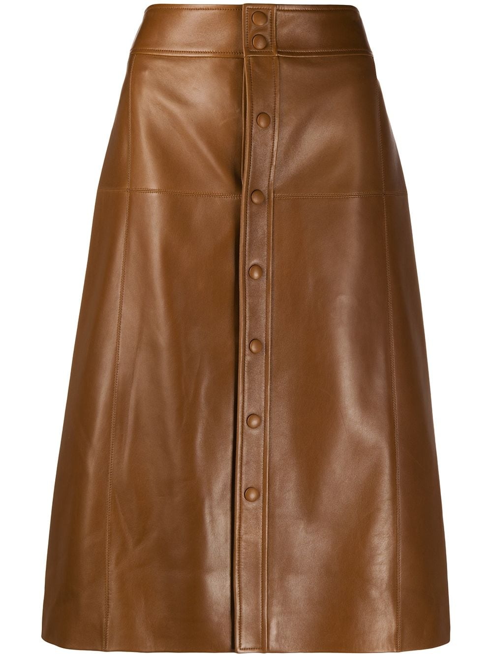 A-line leather midi-skirt - 1