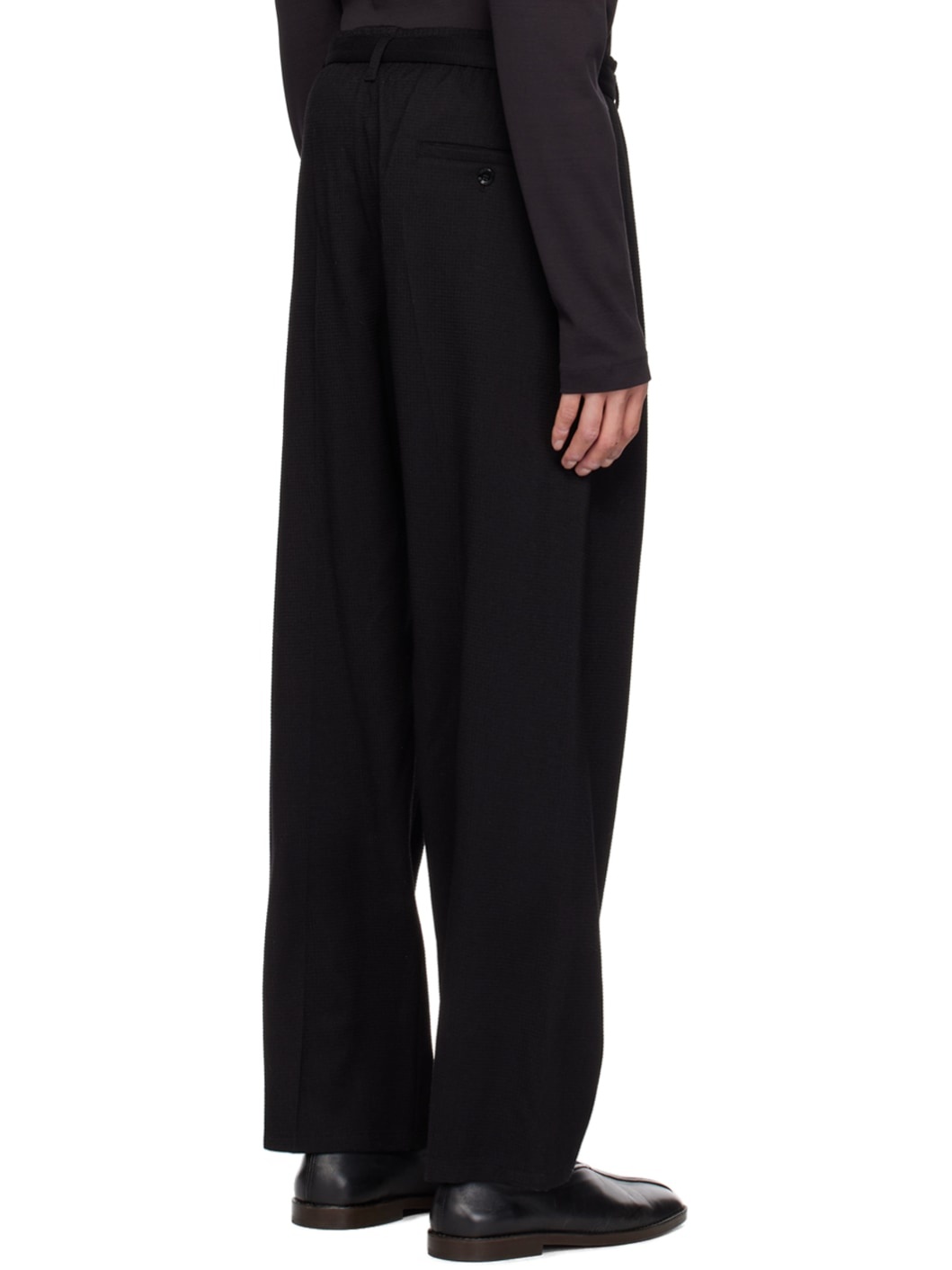 Black Belted Easy Trousers - 3