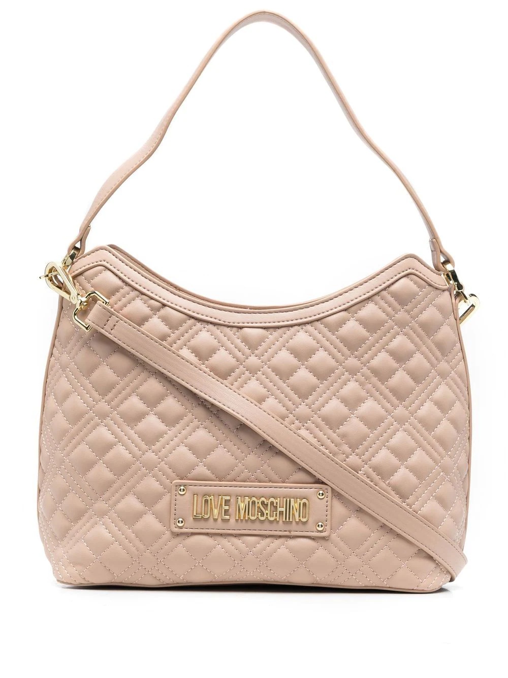 diamond-quilted faux-leather shoulder bag - 1