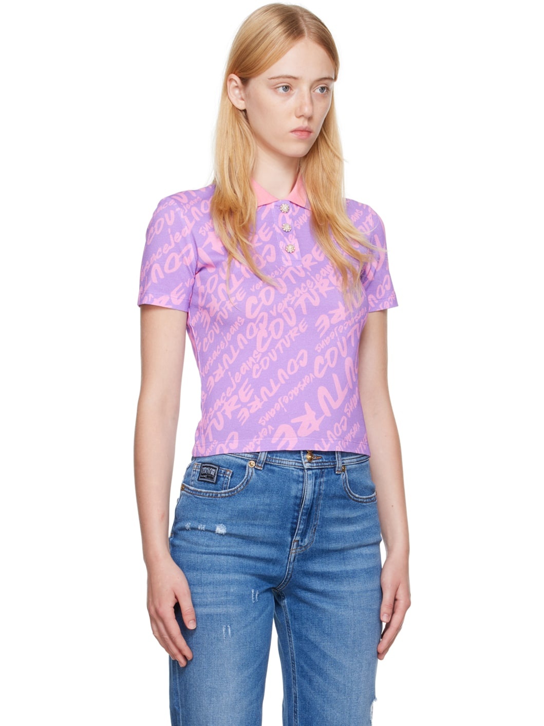 Purple Graphic Polo - 2