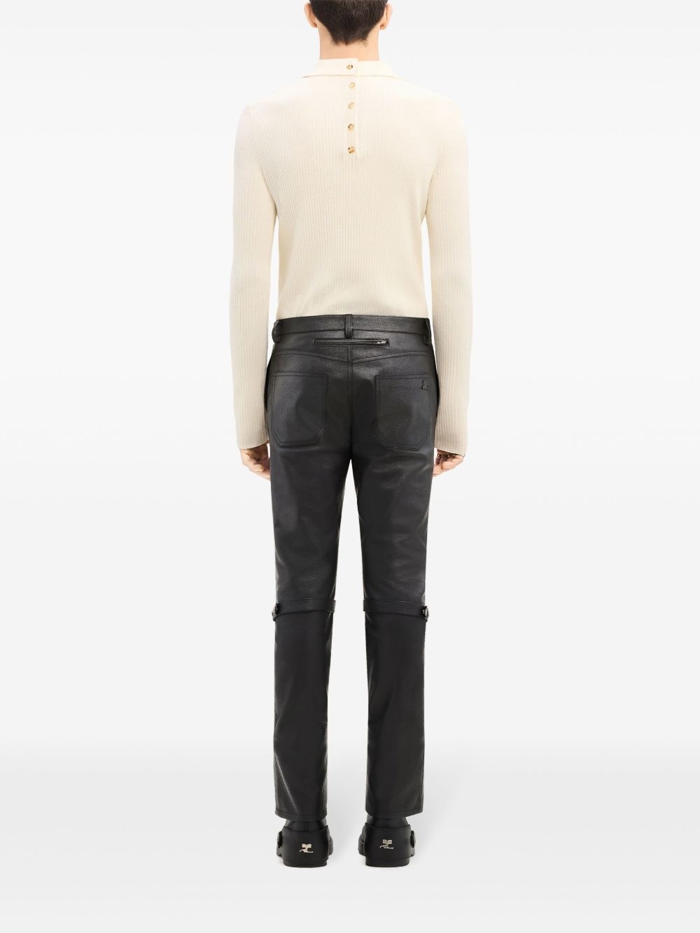 multi-button polo sweater - 5