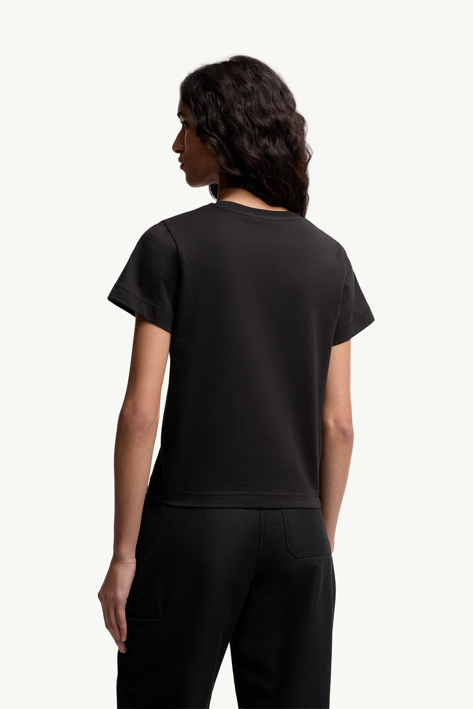 Embroidered Cursive Logo Cotton T-Shirt - 5