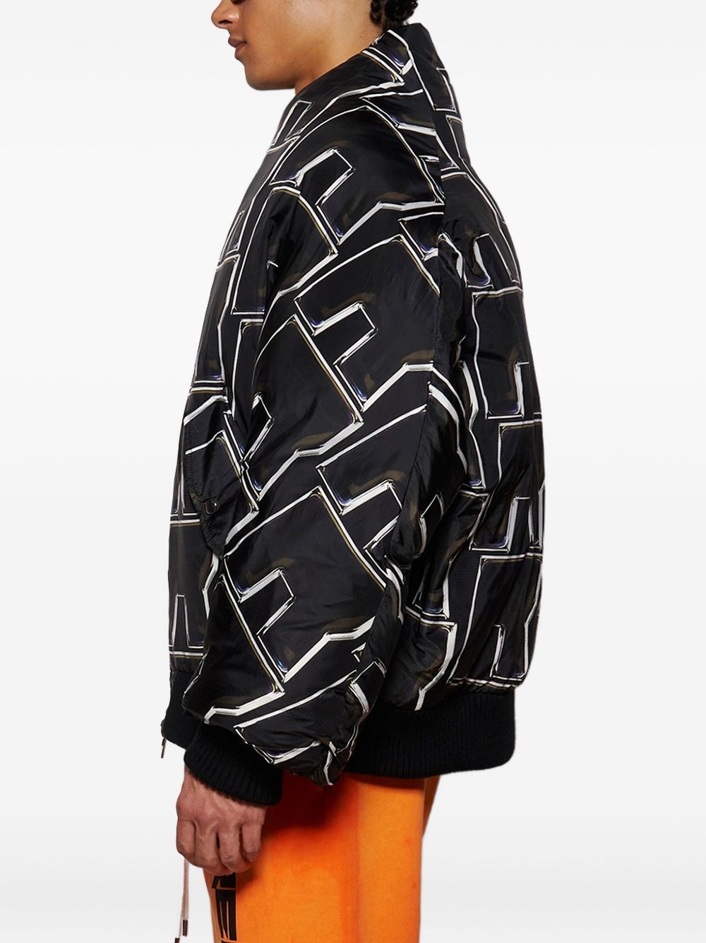 abstract-pattern print jacket - 3