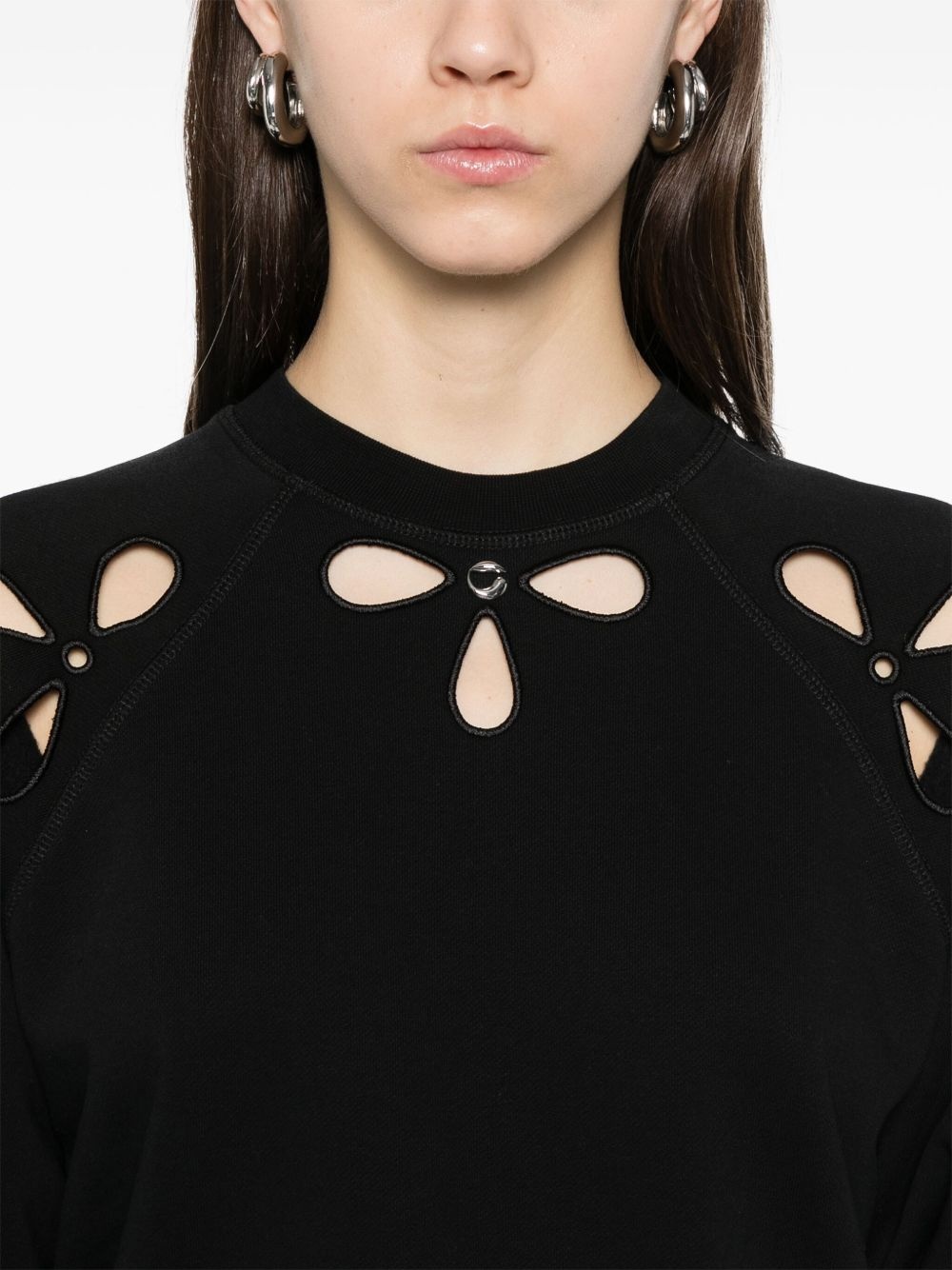 petal-embroidered crew-neck sweatshirt - 5