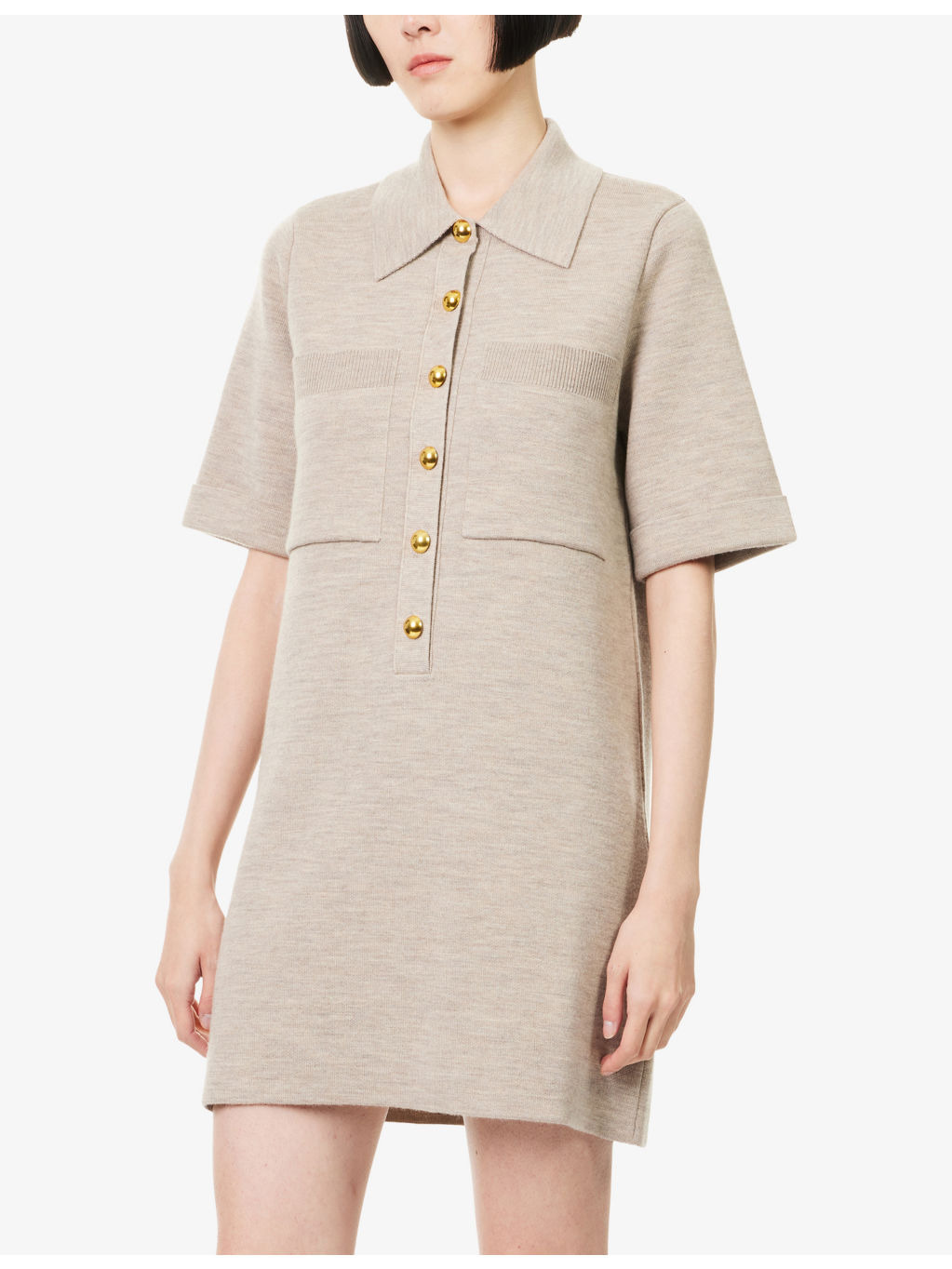 Madden Short-Sleeves Wool Mini Dress - 3