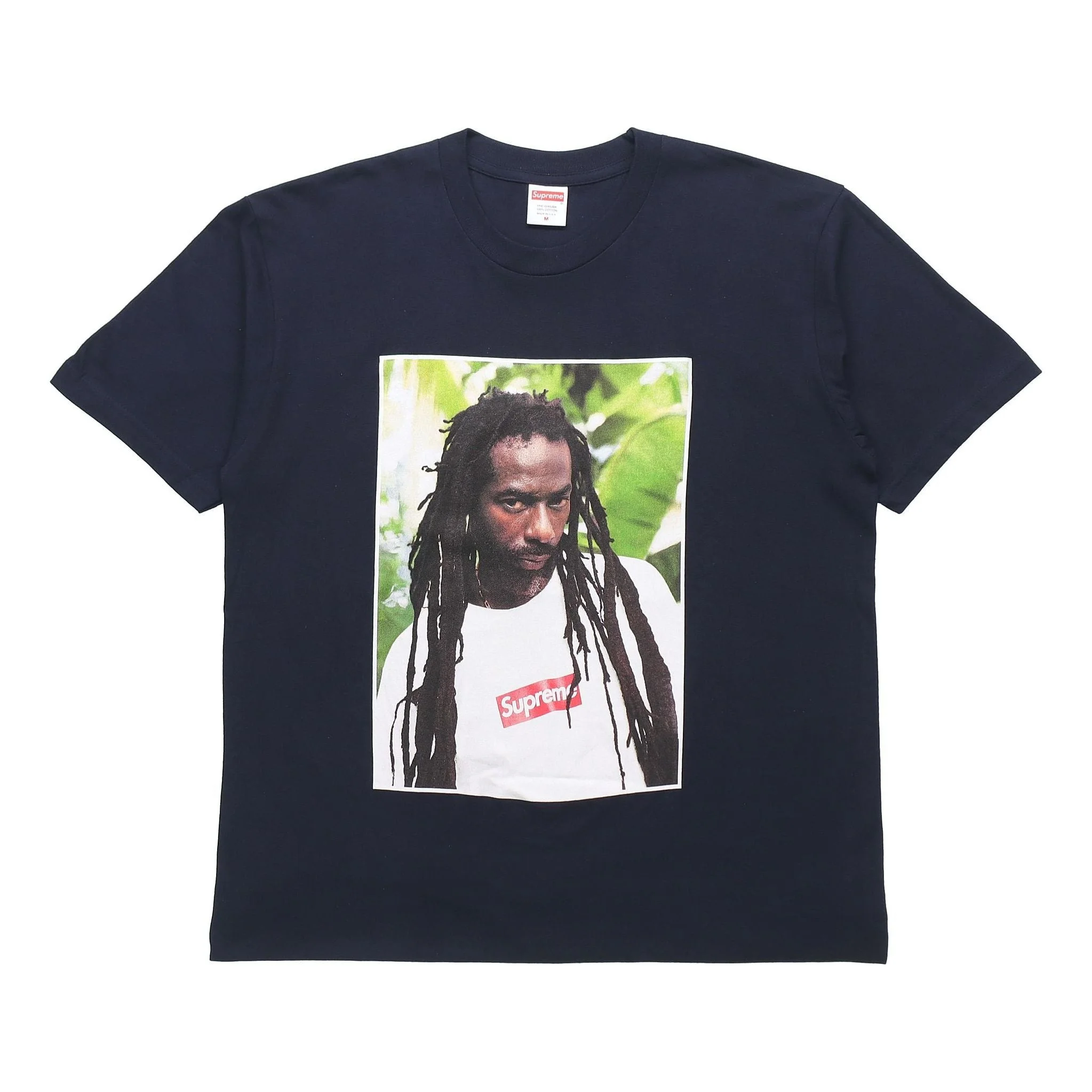 Supreme SS19 Buju Banton Tee Reggae Character Printing Short Sleeve Unisex Navy Blue SUP-SS19-10475 - 1