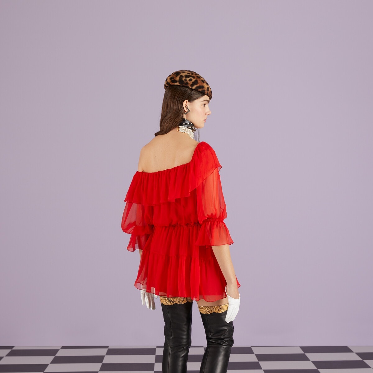 Silk chiffon dress - 7