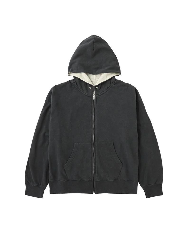 JUMBO SB DUAL HOODIE F.Z. DMGD BLACK - 1