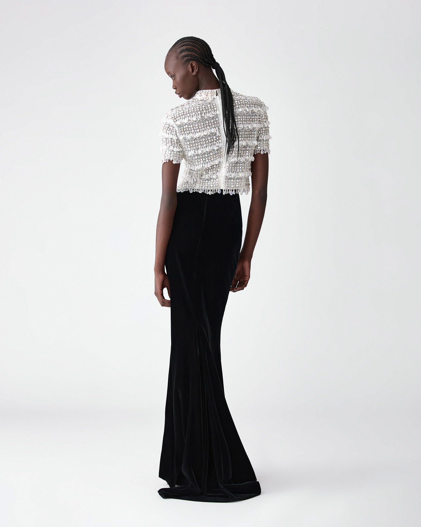Crystal-Embroidered Crop Top - 3