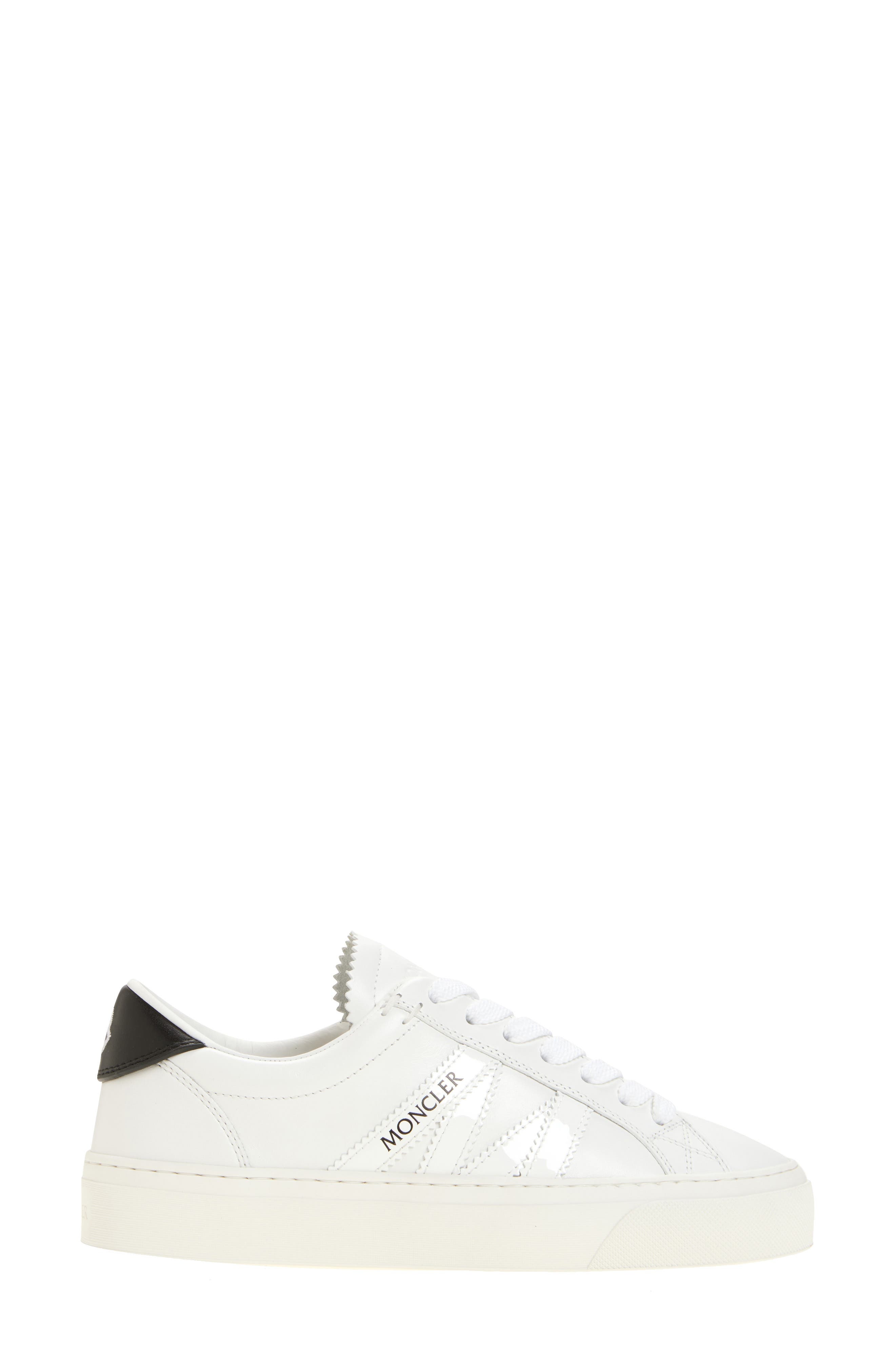 Moncler Monaco 2 Low Top Sneaker in White/Silver at Nordstrom - 3