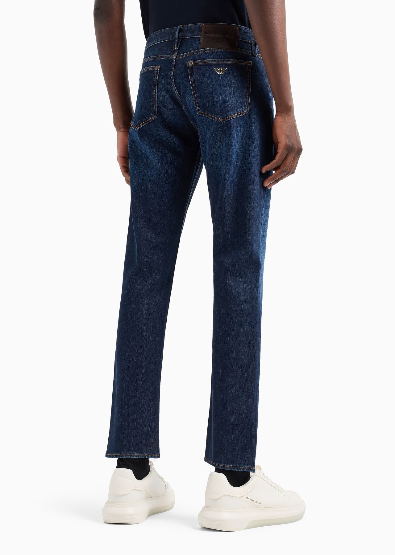 J75 Slim-fit, stone-washed stretch denim jeans with dirty-effect treatment - 3