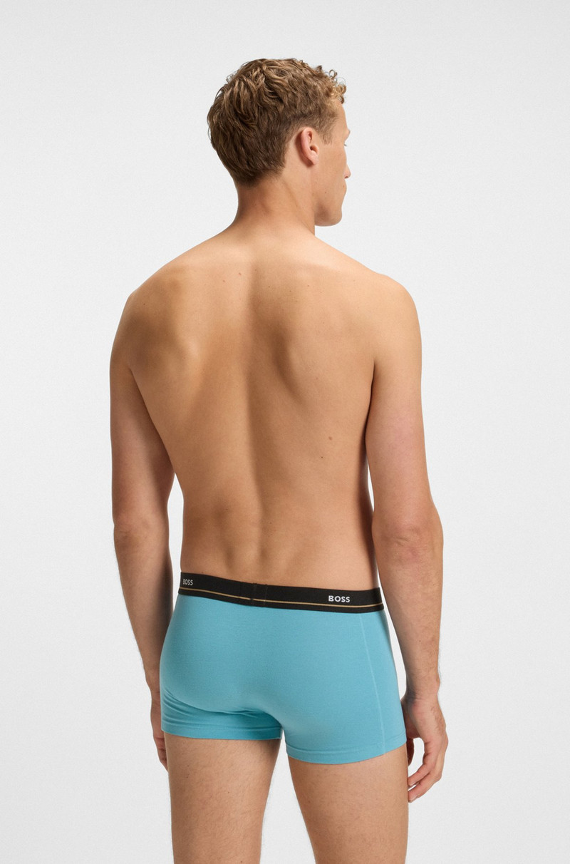 BOSS THREE-PACK OF STRETCH-COTTON TRUNKS WITH LOGO WAISTBANDS outlook