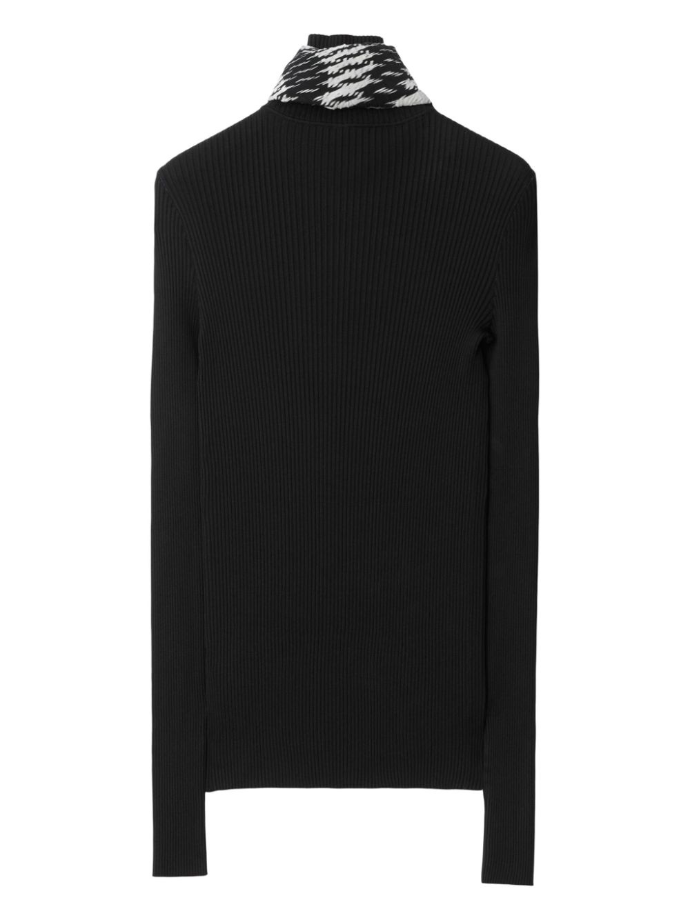 scarf-detail ribbed jumper - 7