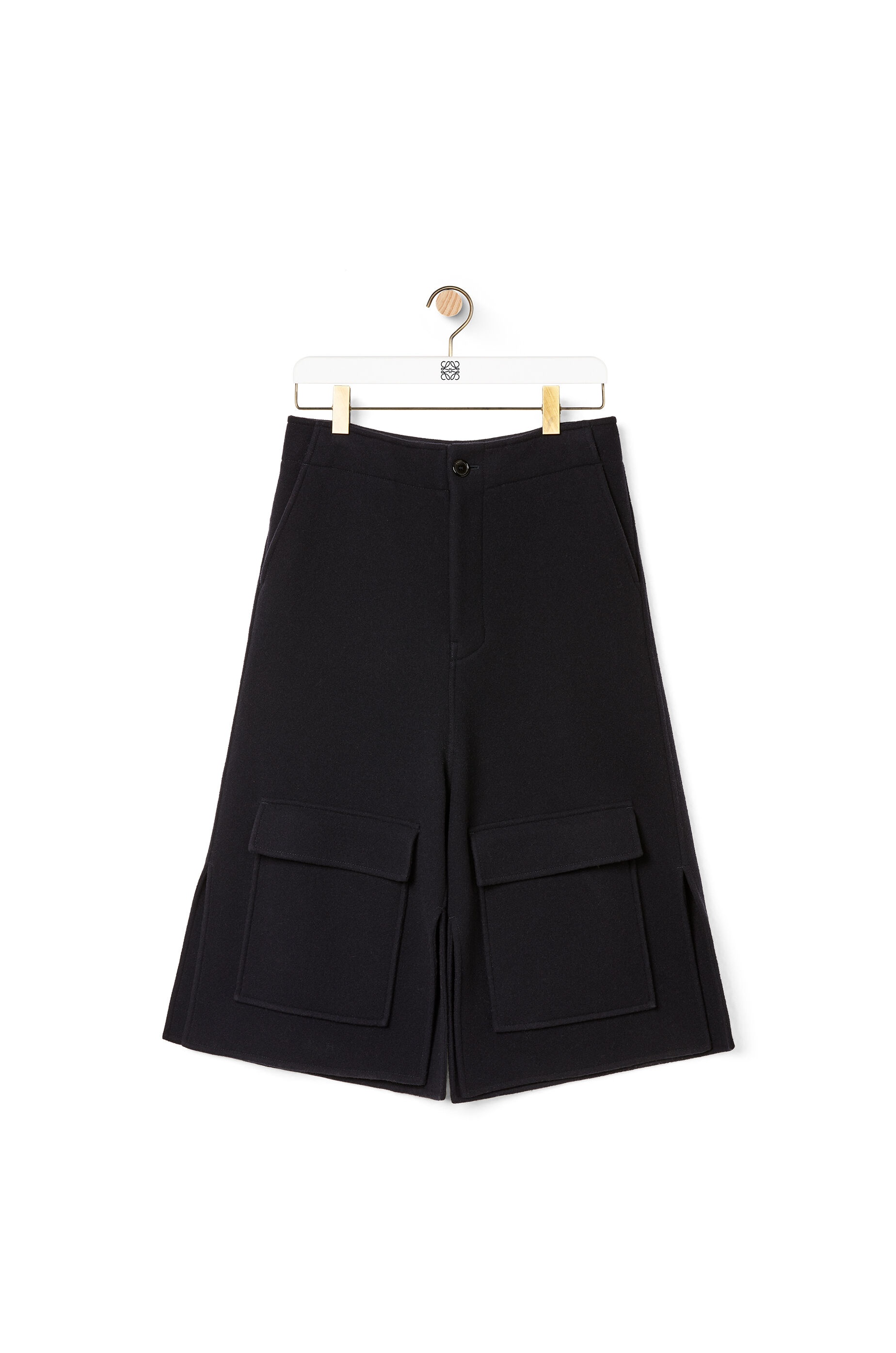 Patch pocket shorts in wool and cashmere - 1