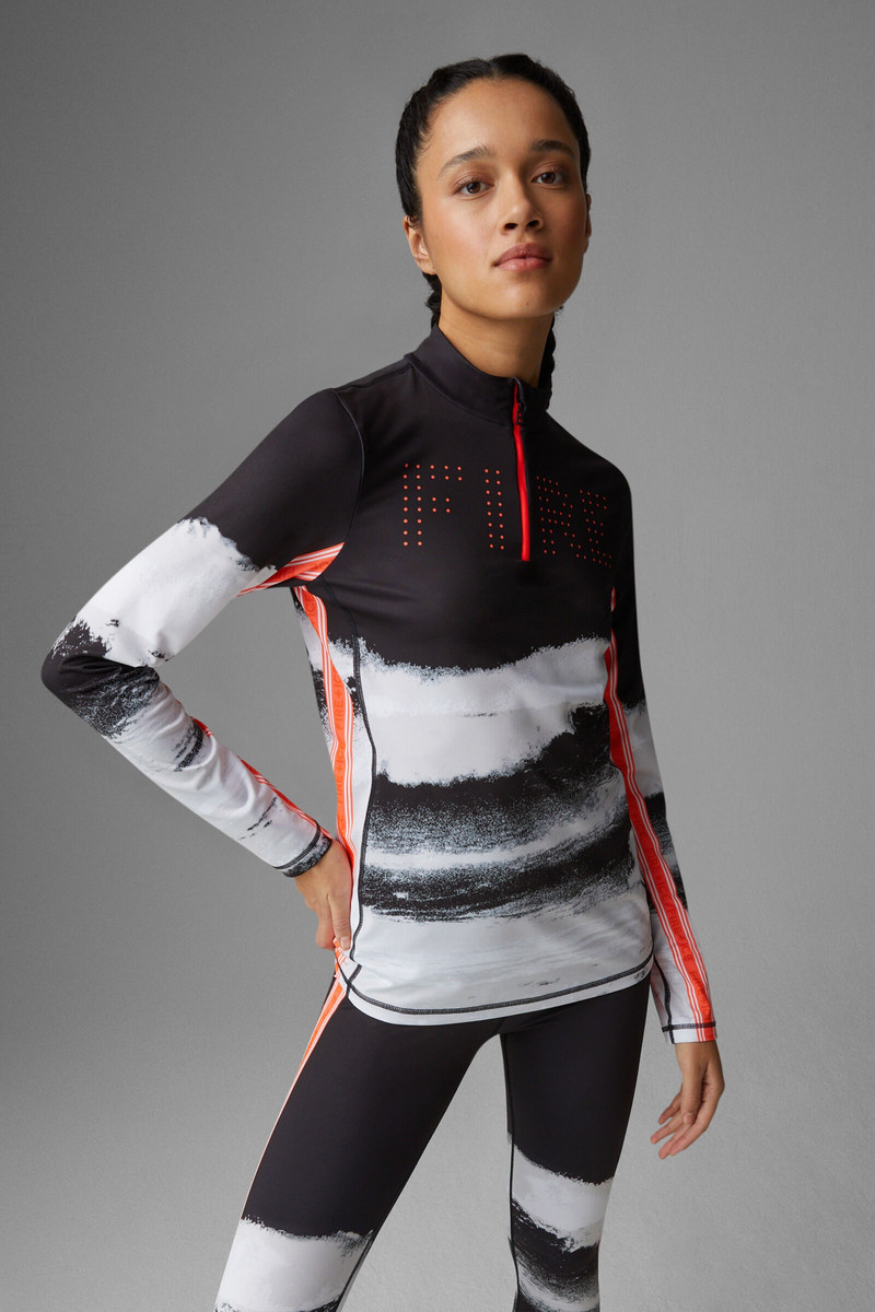 Idda Functional shirt in Black/White/Orange 2