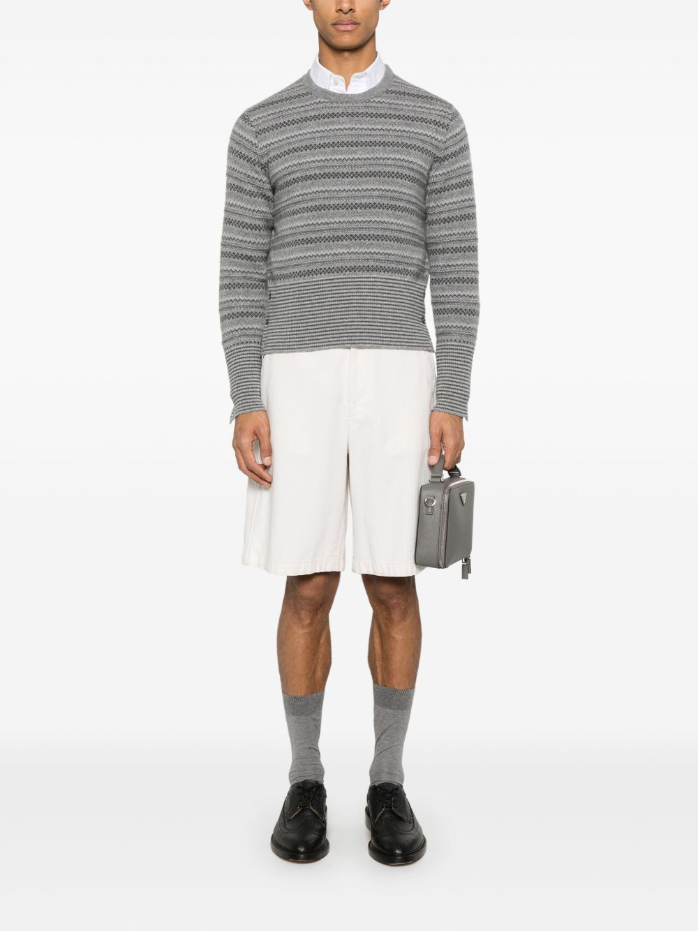fair isle float jacquard sweater - 2
