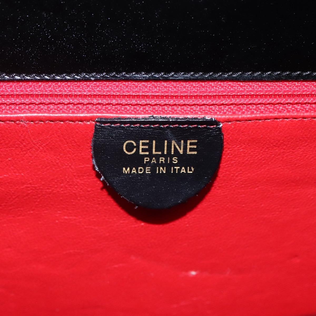 CELINE Hand Bag Leather Black - 14