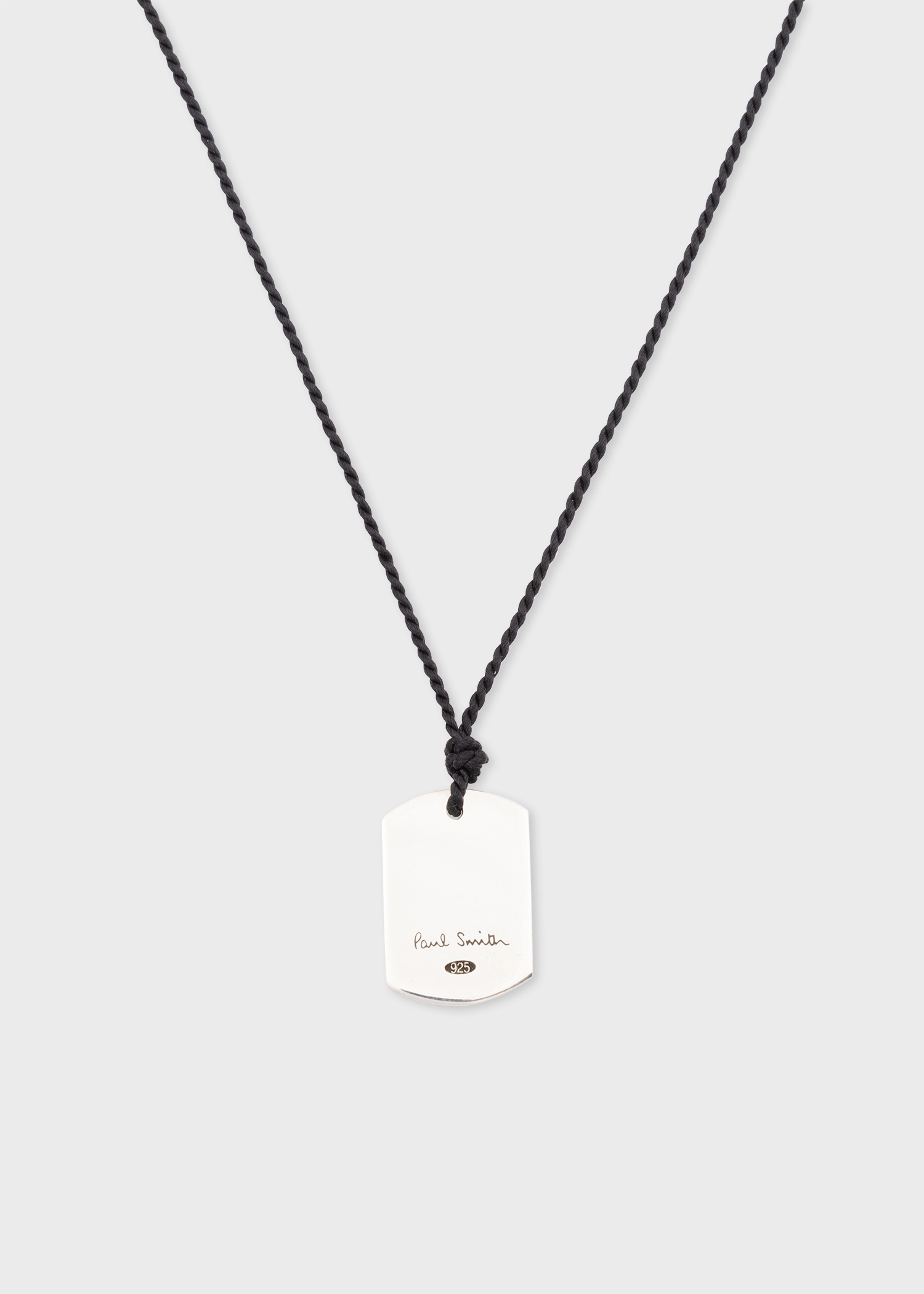 Navy Necklace With Silver Tag - 2
