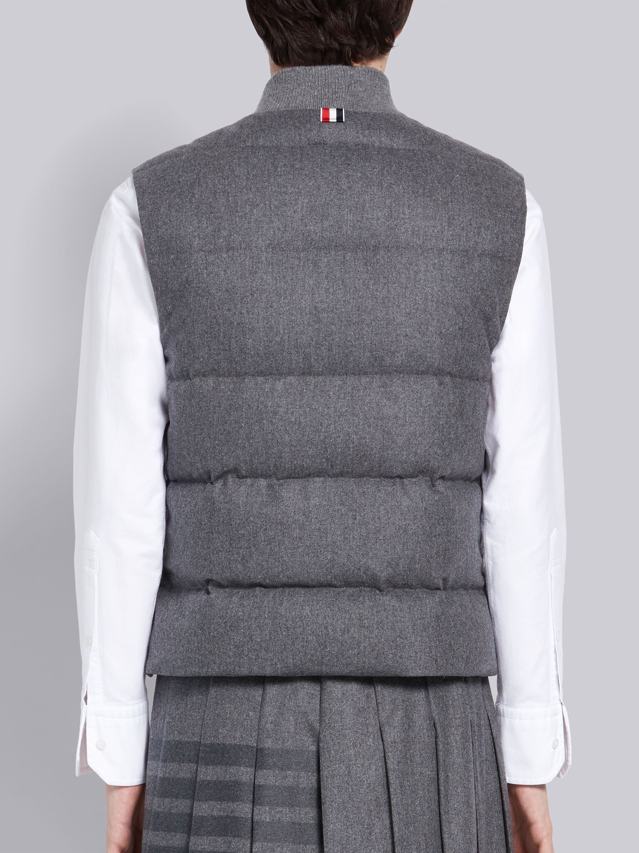 Medium Grey Flannel Down Filled 4-Bar Vest - 3