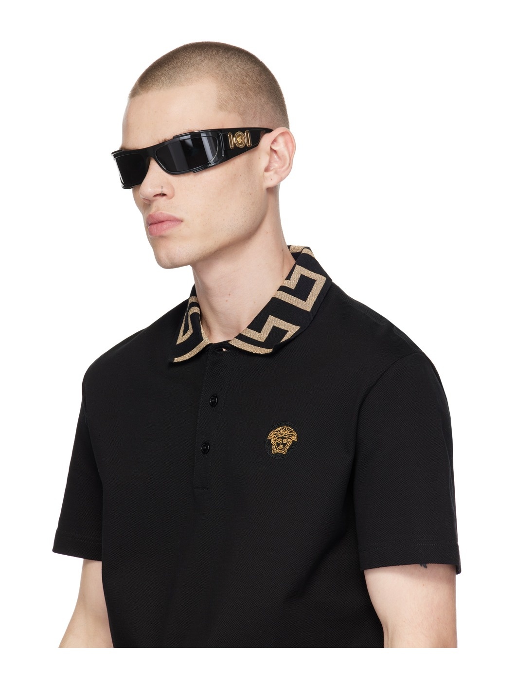 Black Medusa Biggie Shield Sunglasses - 6