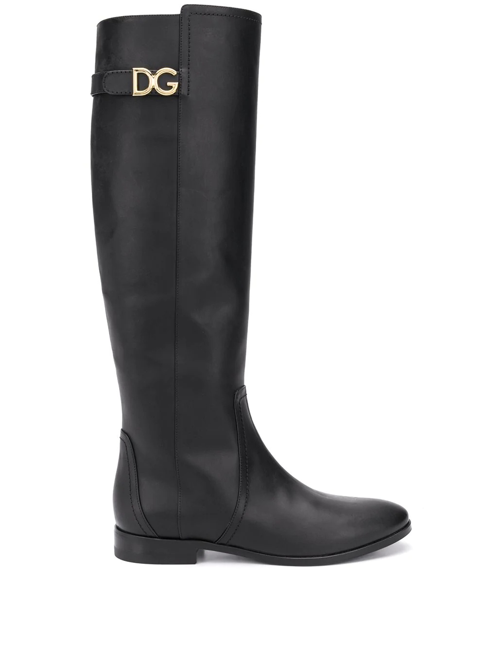 knee-length logo plaque boots - 1