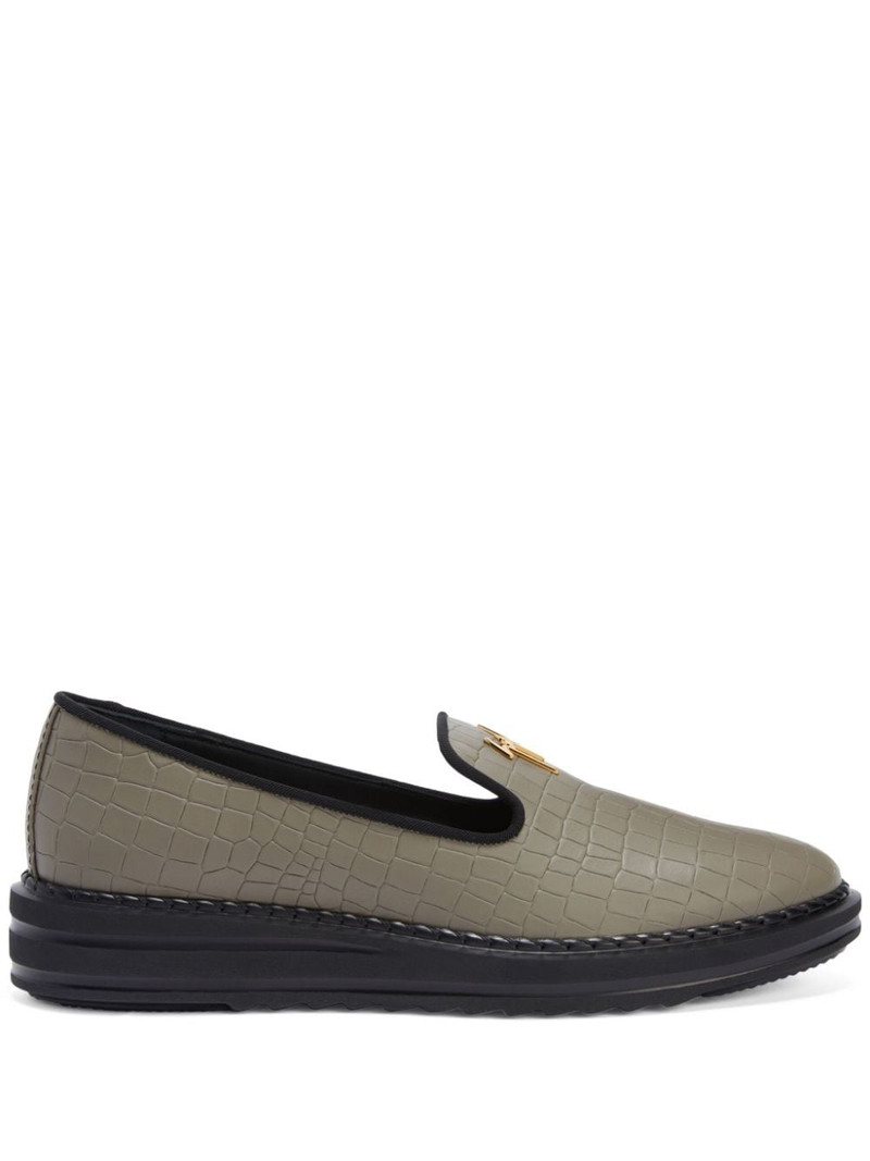 Tim logo-lettering loafers 1