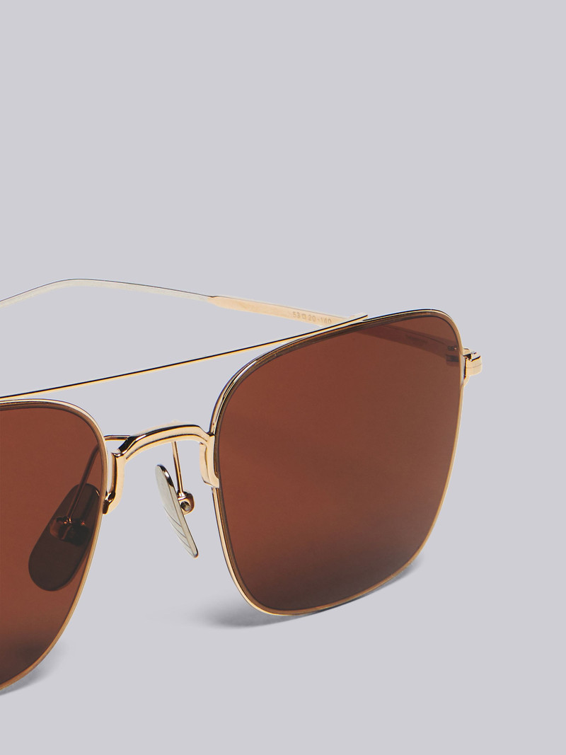 Thom Browne TB120 - White Gold and Silver Aviator Sunglasses outlook