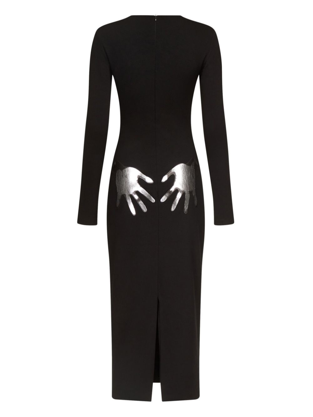 handprint long-sleeved minidress - 6