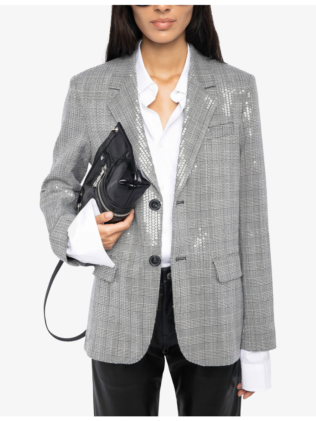 Vanille Sequin-Embellished Single-Breasted Stretch-Woven Blazer - 3