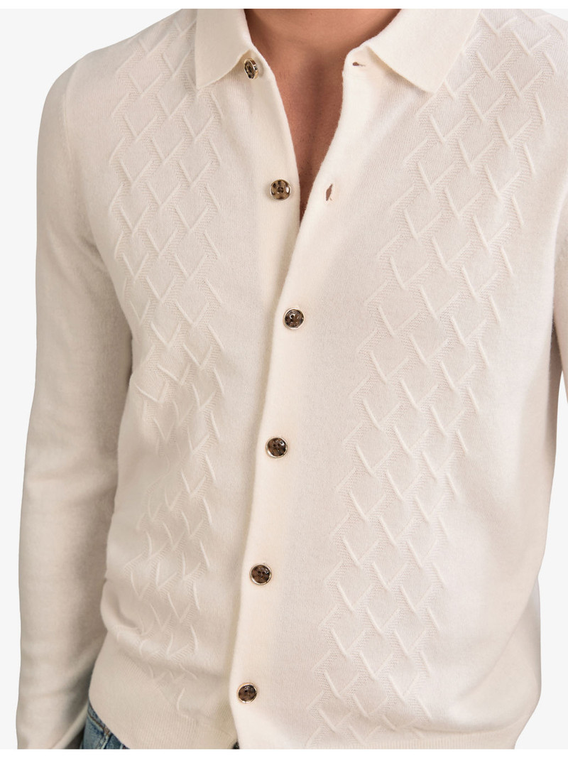 Gideon V-Stitch Wool Knitted Cardigan 4
