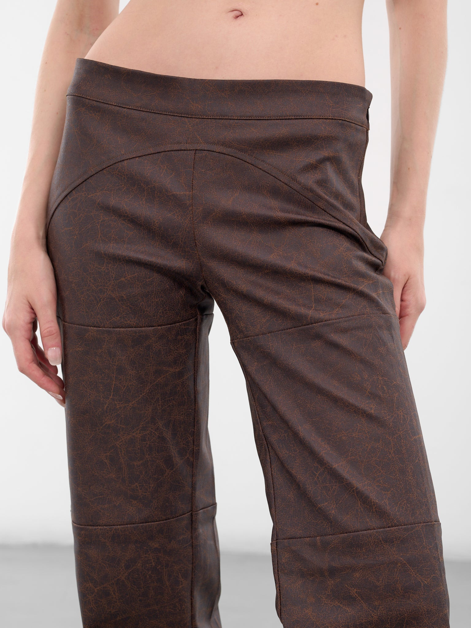 Brown Low-Rise Flared Trousers - 4