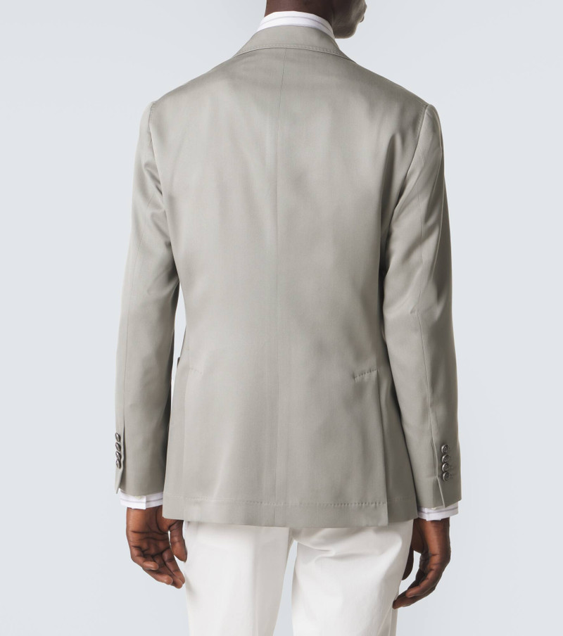 Double-breasted silk suit jacket 4