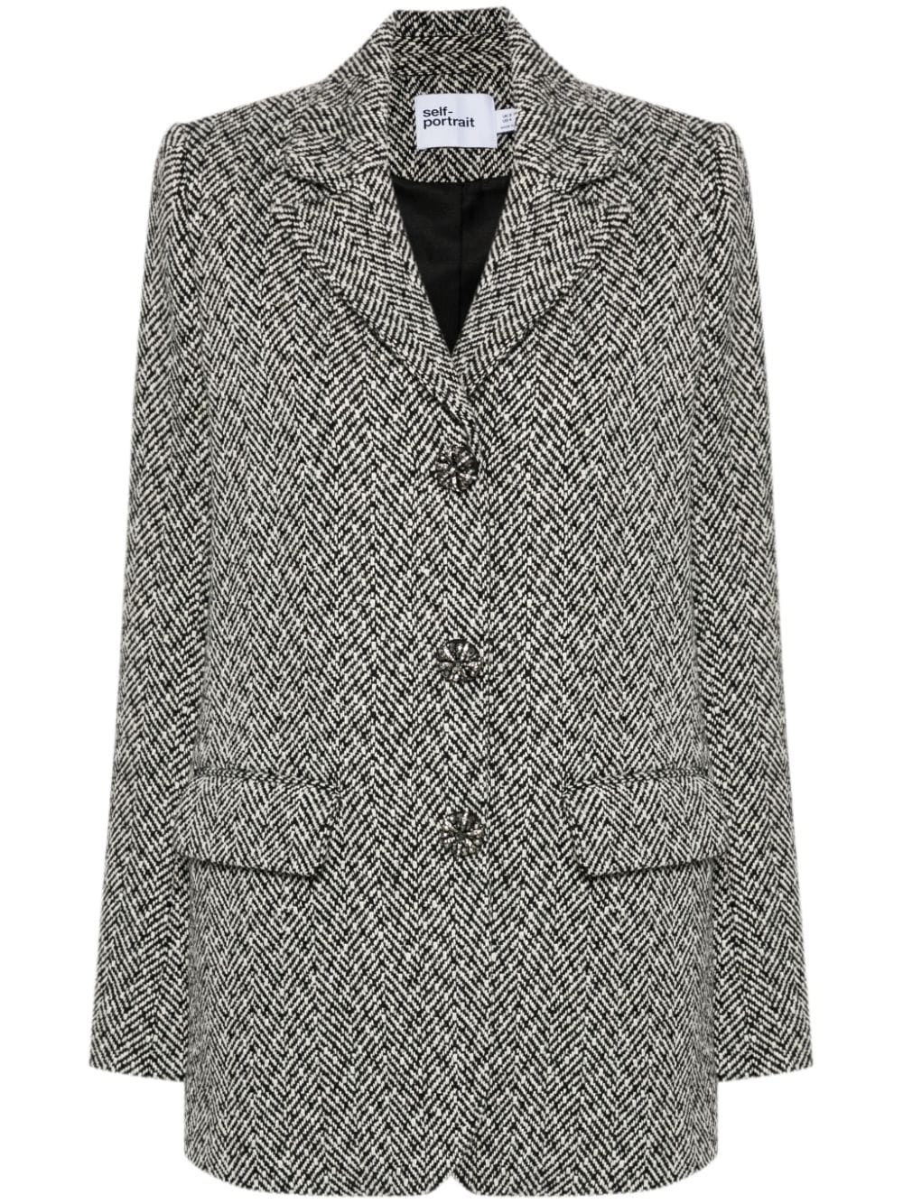 herringbone blazer - 1