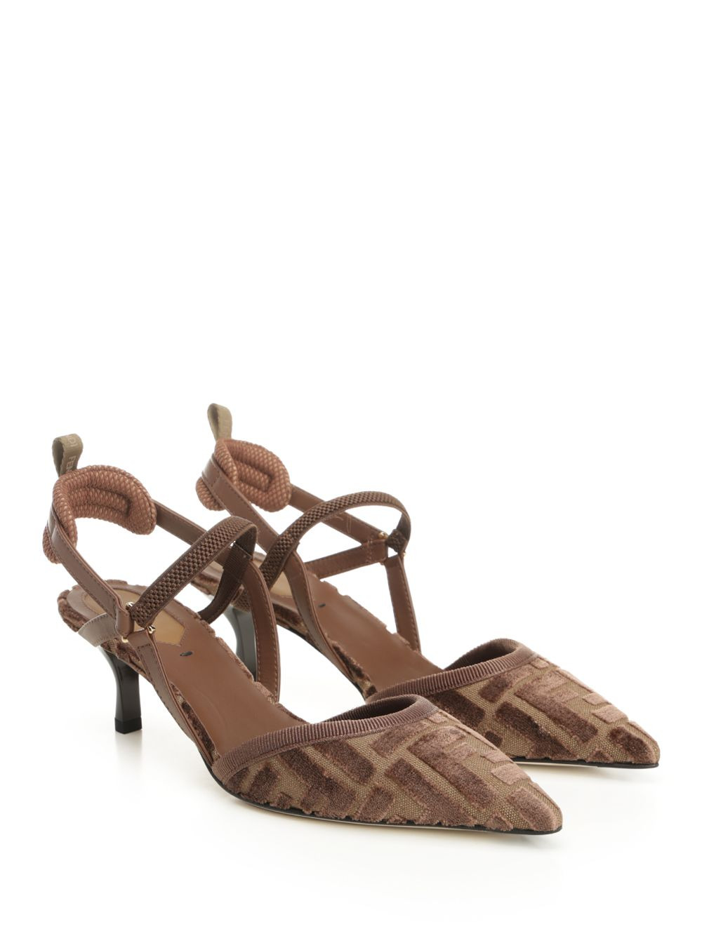 Colibry 5cm Heel Ff Velvet Pumps Brown - 2