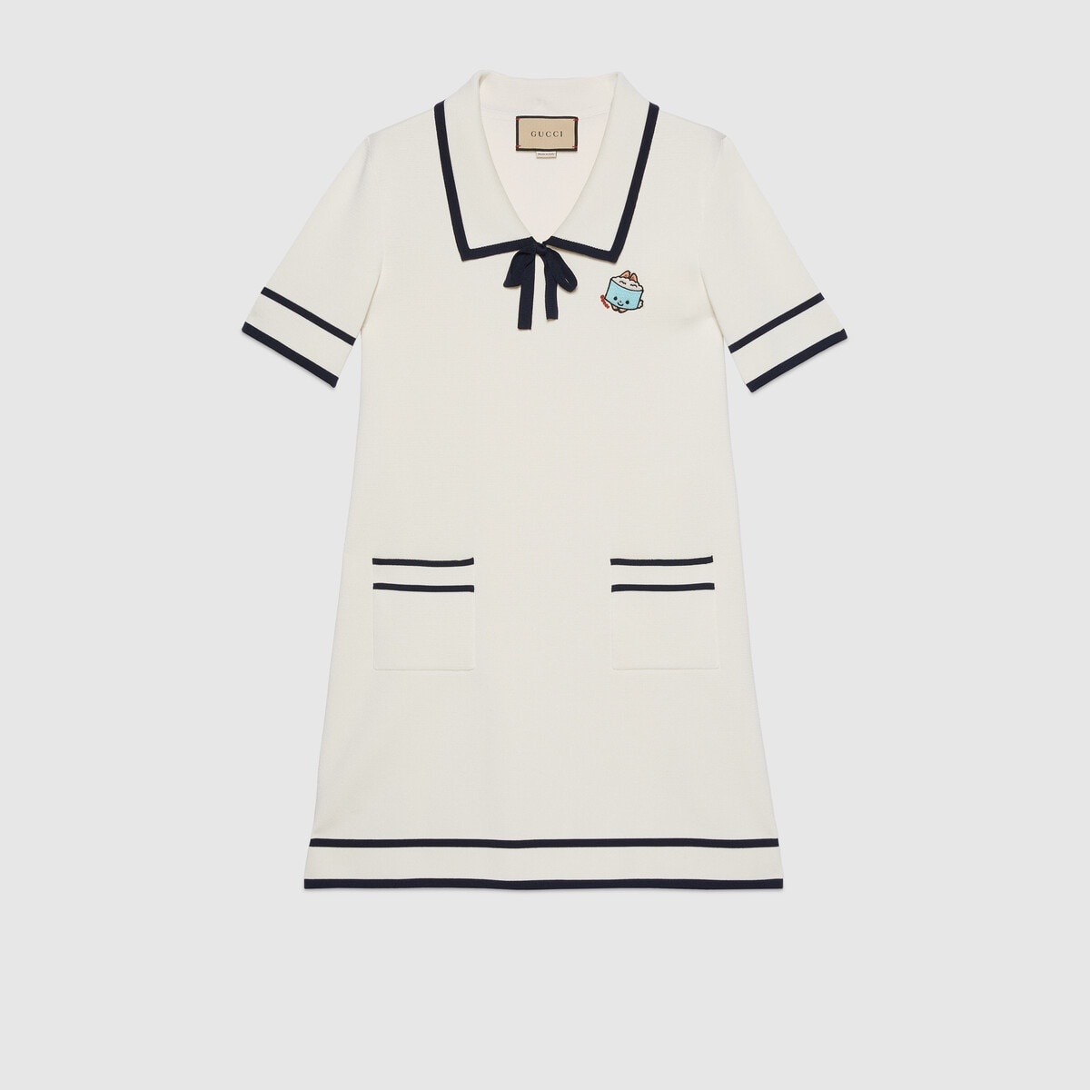 Fine cotton silk dress with embroidery - 1