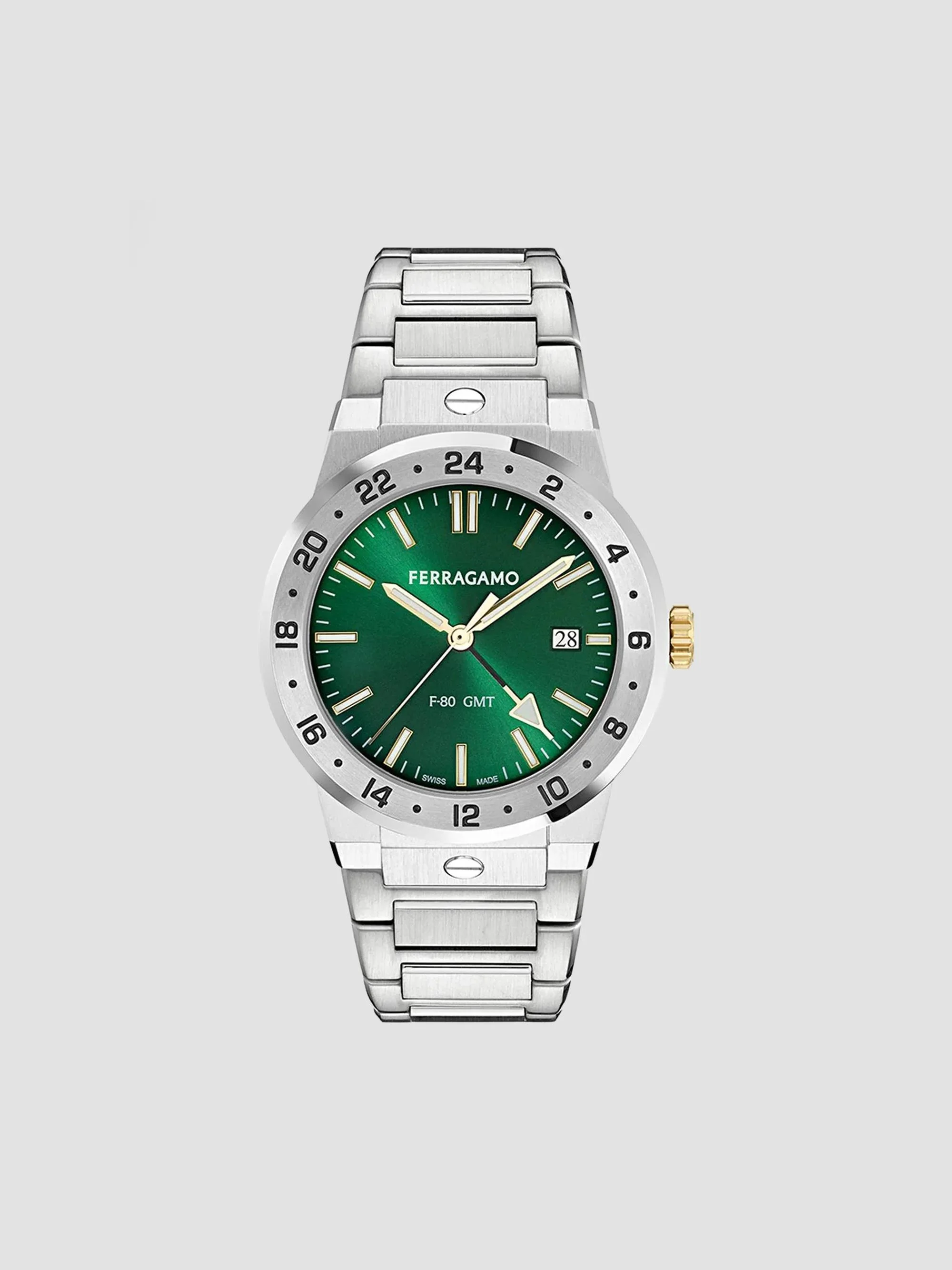 Men's F-80 Classic GMT 41MM Stainless Steel Bracelet Watch - Stainless Steel - 1