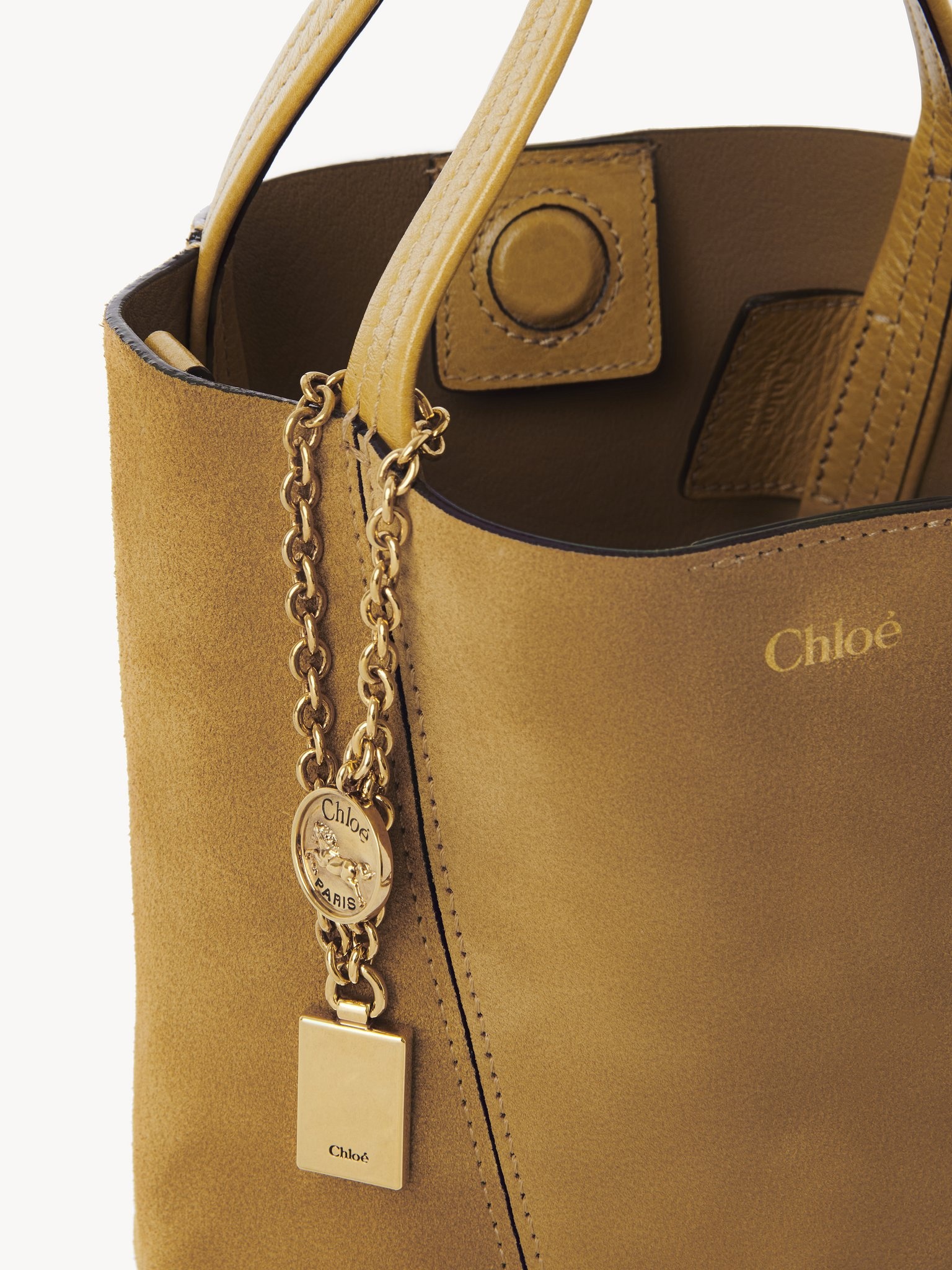 SMALL CHLOÉ SPIN TOTE BAG IN SUEDE LEATHER - 6