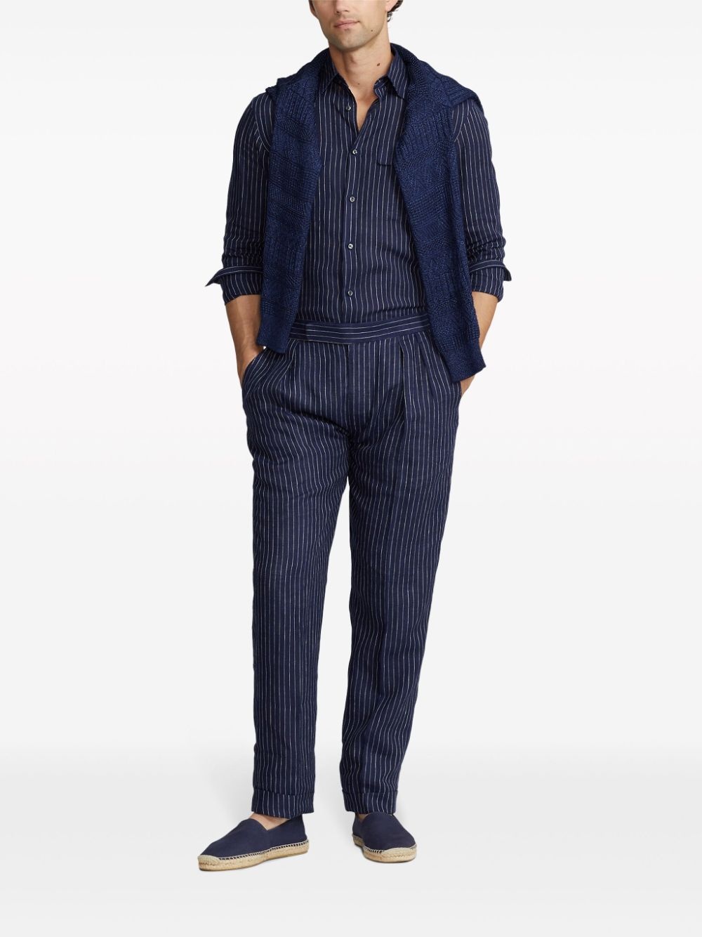 striped linen shirt - 2