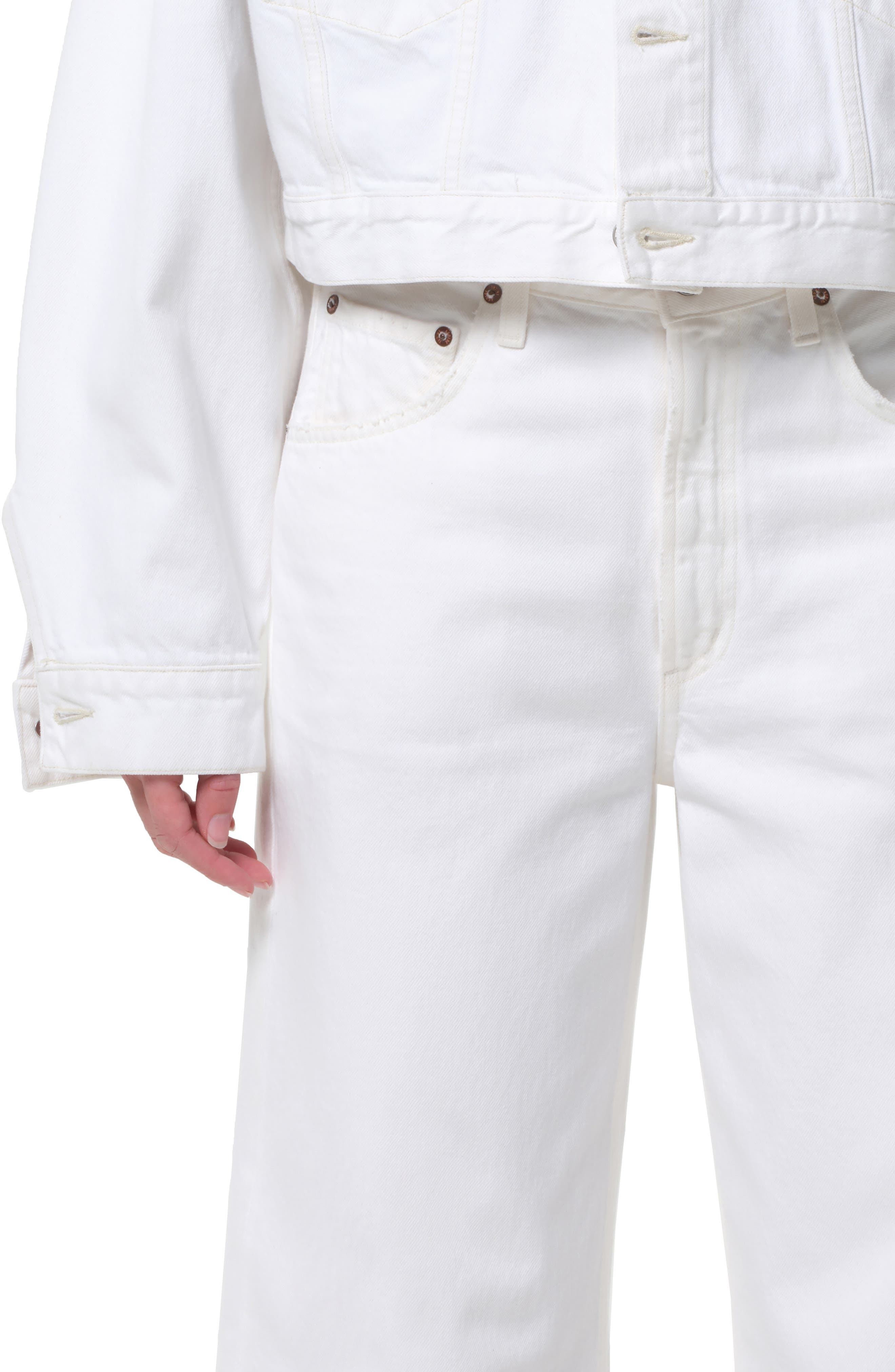 AGOLDE Low Curve Frayed Jeans in Milkshake at Nordstrom - 4