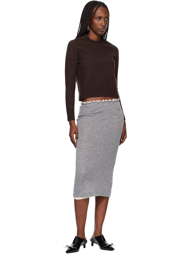 Jil Sander Brown Lightweight Wool Crew-Neck Sweater outlook