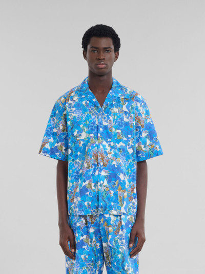 Marni POPLIN BOWLING SHIRT WITH ALLEGRO BLUES PRINT outlook