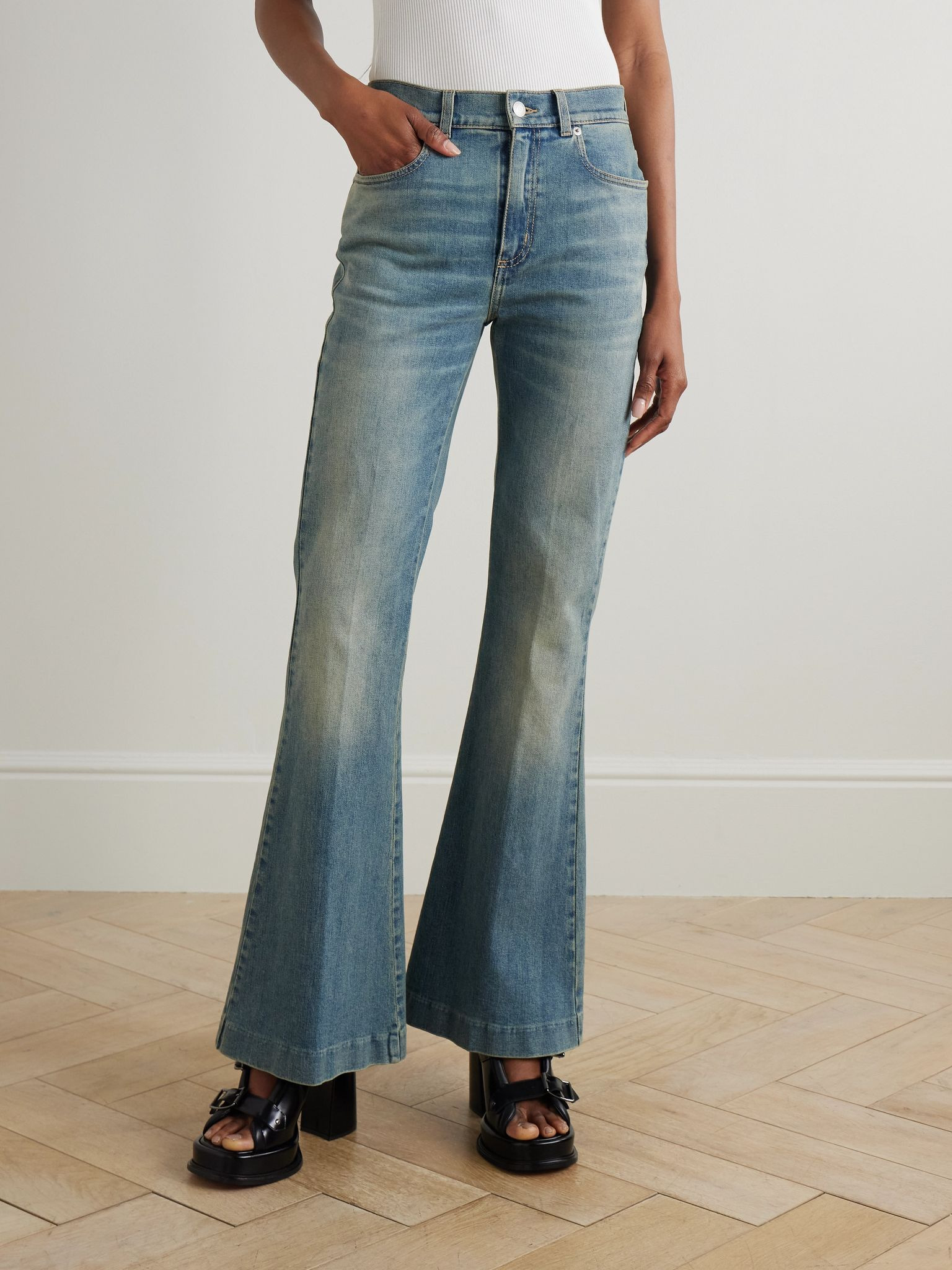 High-rise boot-cut jeans Blue - 3