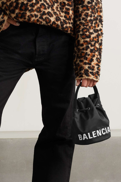 BALENCIAGA Wheel embroidered canvas bucket bag outlook